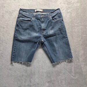 Levis 505 Shorts Mens 34 Cutoffs Dad Jorts Straight Mid Rise Faded Grunge Denim